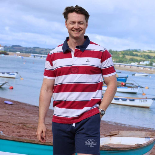 LJ27 - Men's Short Sleeve Rugby Shirt - Rouge