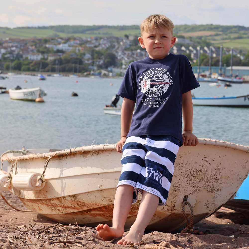 LJ57C - Boy's Striped Jersey Shorts - Stripe
