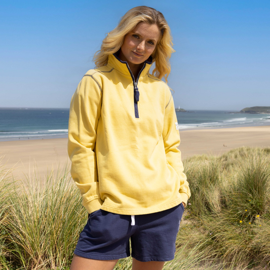 LJ3 - Ladies 1/4 Zip Sweatshirt - Lemon