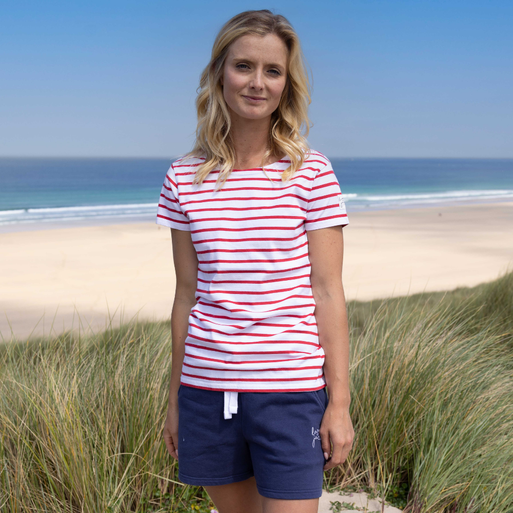 LJ8 - Ladies' Striped Breton T-Shirt - Red