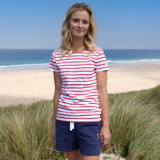 LJ8 - Ladies' Striped Breton T-Shirt - Red
