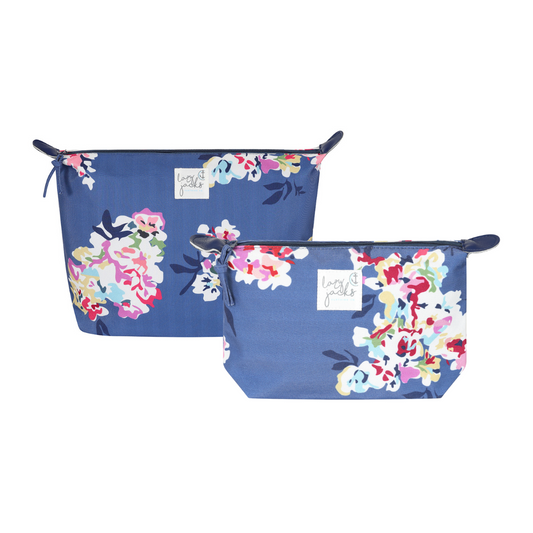 Cosmetic and Wash Bag Pair - Wildflower Twilight