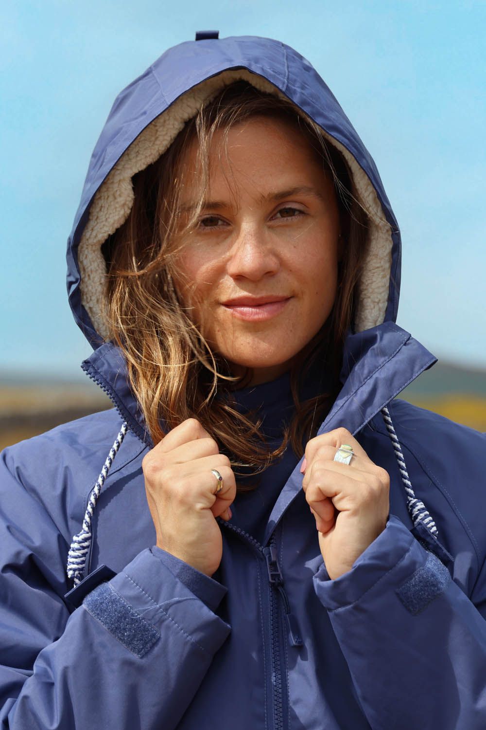 LJ159 - Ladies Long Snug Lined Coat - Twilight