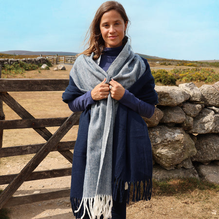LJ226 - Blanket Scarf - Marine