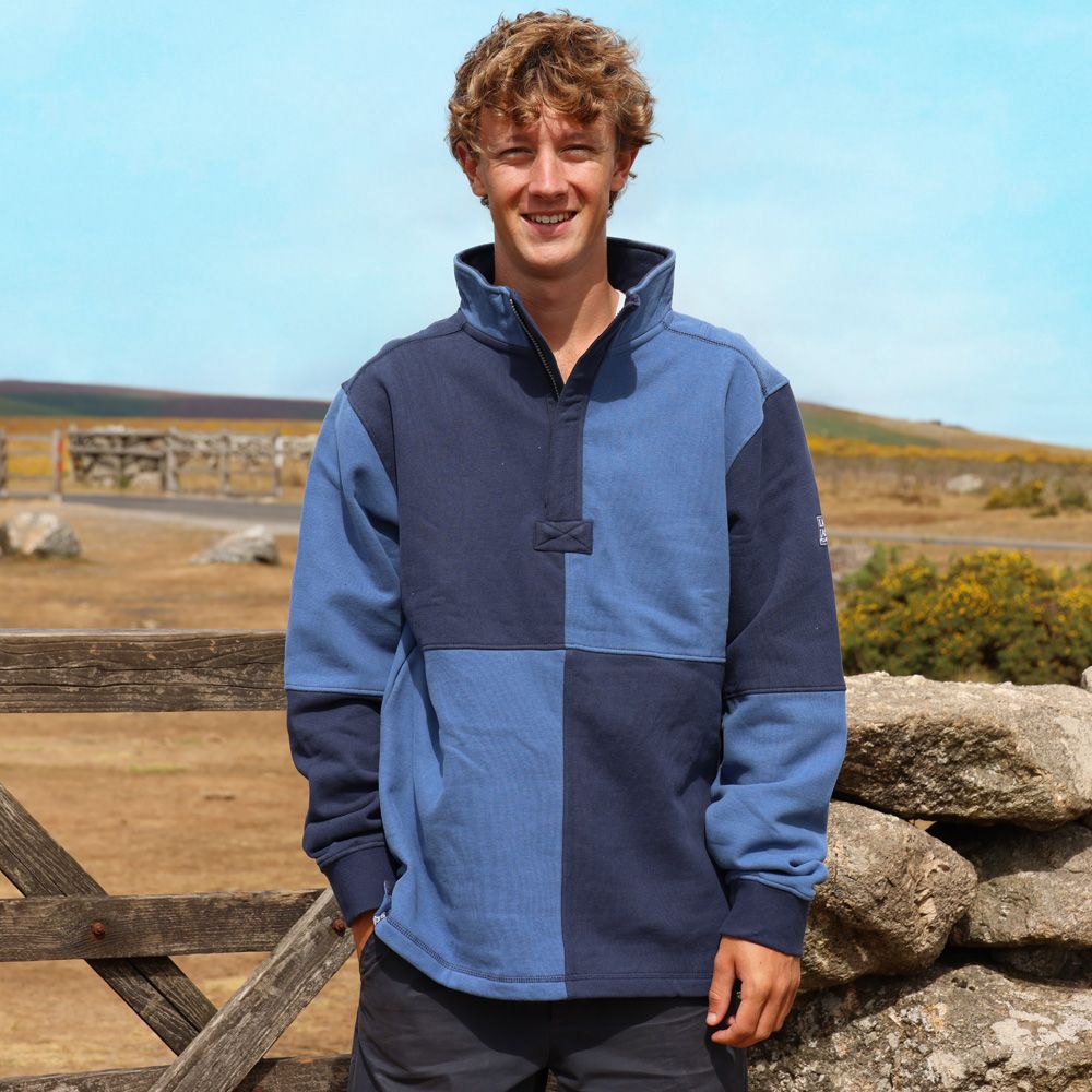LJ720  - Men's Quartered Sweatshirt - Storm/Marine