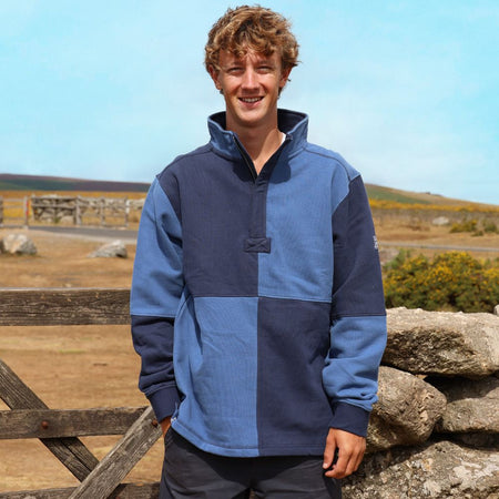 LJ720  - Men's Quartered Sweatshirt - Storm/Marine