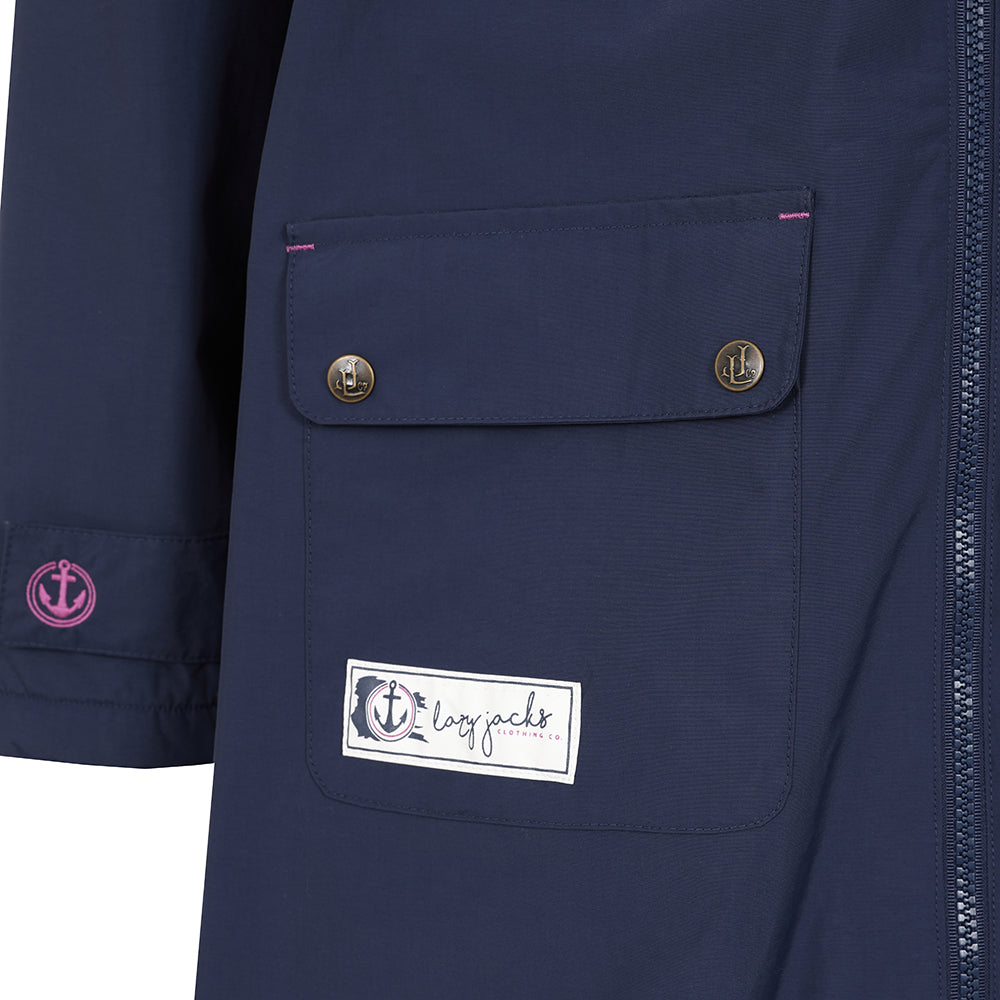 LJ159 - Ladies Long Lined Snug Coat - Marine