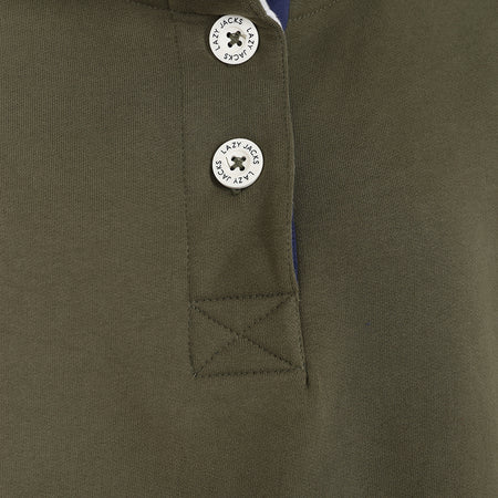 LJ5 - Ladies' Button Neck Sweatshirt - Khaki
