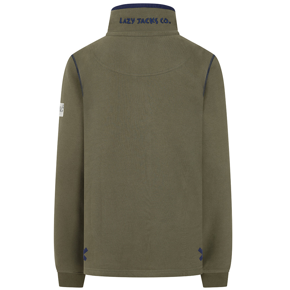 LJ5 - Ladies' Button Neck Sweatshirt - Khaki