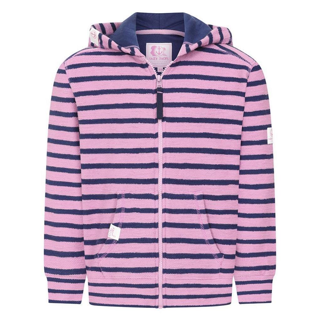 LJ102SC - Girl's Striped Textured Hoody - Lavender