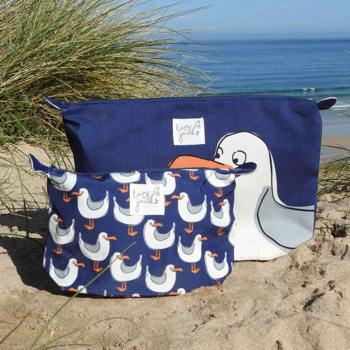 Cosmetic and Wash Bag Pair - Seagull