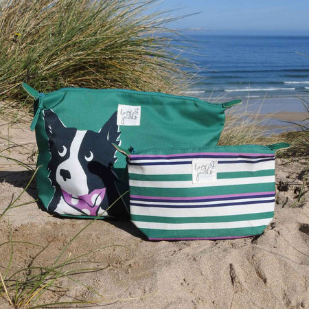 Cosmetic and Wash Bag Pair - Sheepdog