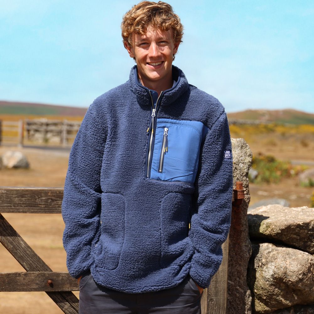 LJ850 - Men's Half Zip Sherpa Fleece - Marine