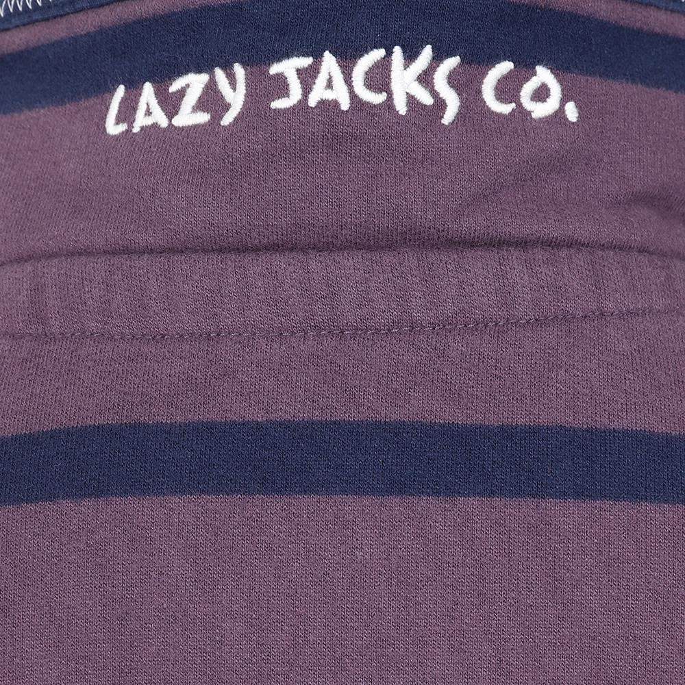 LJ39C - 1/4 Zip Striped Sweatshirt - Grape