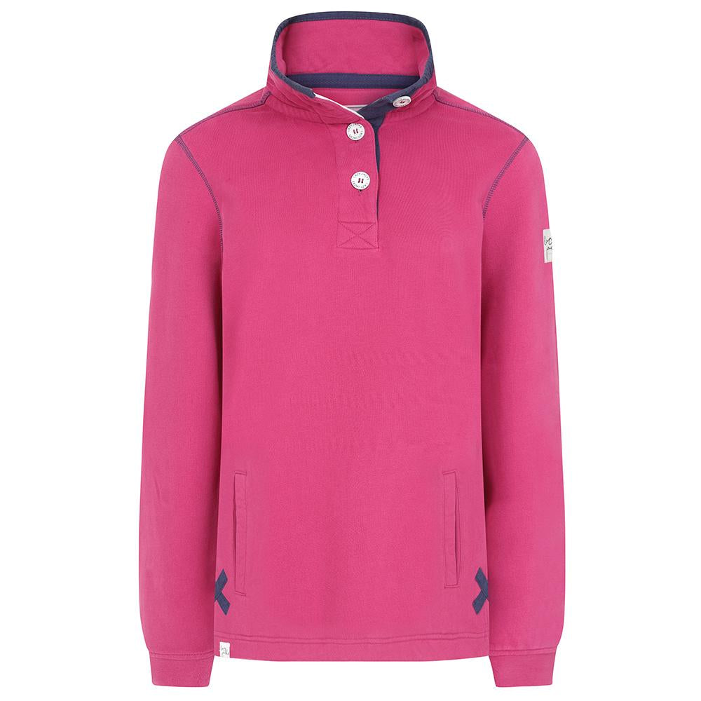 LJ5 - Ladies' Button Neck Sweatshirt - Honeysuckle