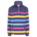 Striped Button Neck Sweatshirt