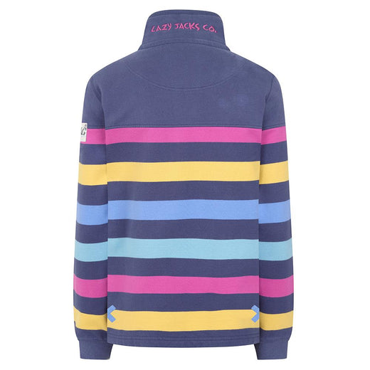 LJ6 - Striped Button Neck Sweatshirt - Multi