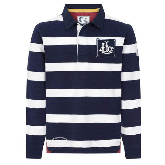 LJ78C - Striped Rugby Shirt - Marine