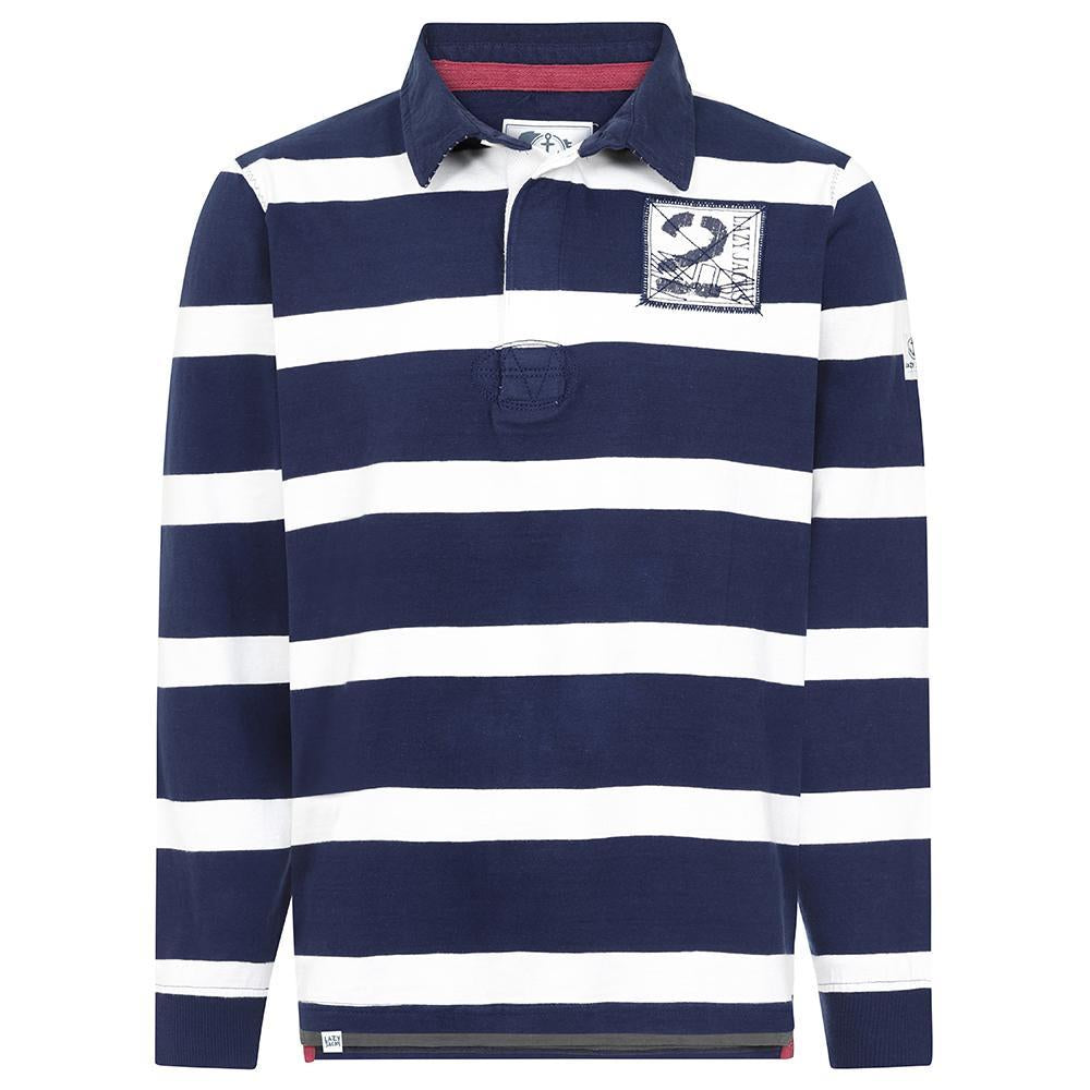 LJ78 - Striped Rugby Shirt - Marine