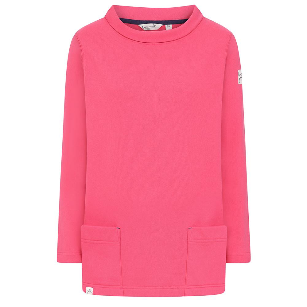 LJ94 - Plain Roll Neck Sweatshirt - Blush