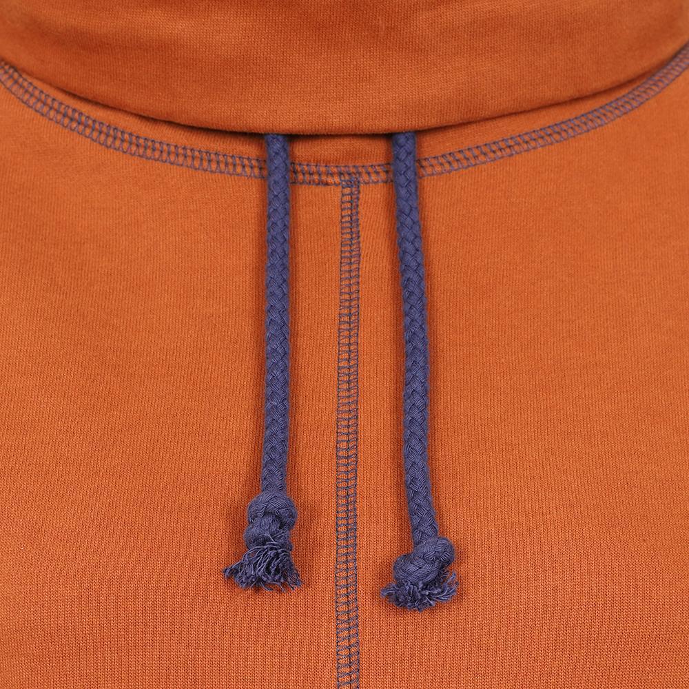 LJ99 - High Neck Sweatshirt With Pockets - Rust