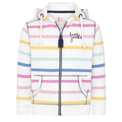 LJ101SC - Girl's Striped Full Zip Sweatshirt - Pastel