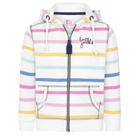 LJ101SC - Girl's Striped Full Zip Sweatshirt - Pastel