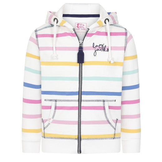 LJ101SC - Girl's Striped Full Zip Sweatshirt - Pastel