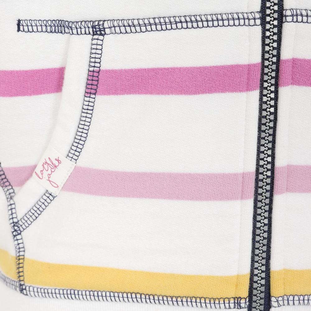 LJ101SC - Girl's Striped Full Zip Sweatshirt - Pastel