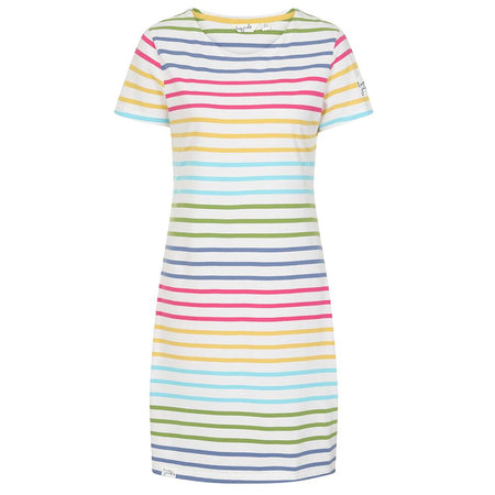 LJ115 - Striped T-Shirt Dress - Rainbow
