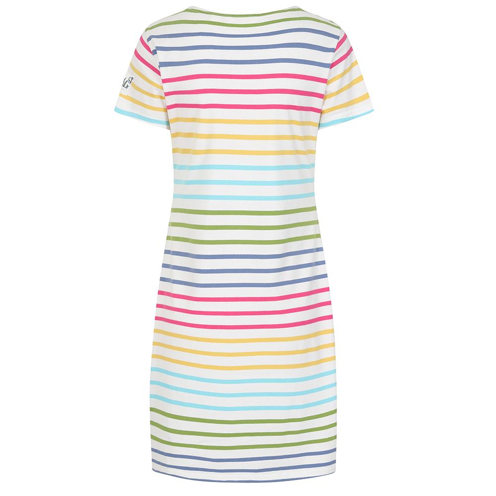 LJ115 - Striped T-Shirt Dress - Rainbow