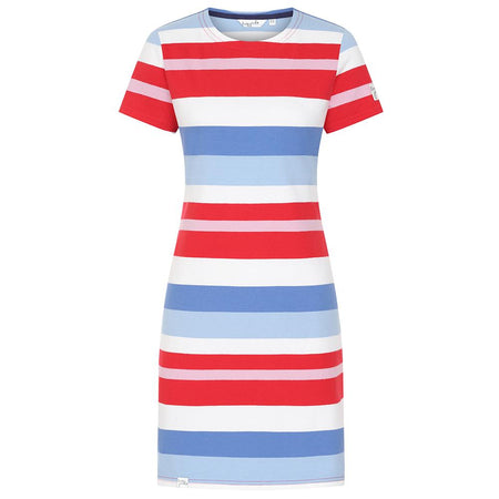 LJ115 - Striped T-Shirt Dress - Red