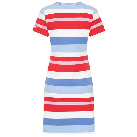 LJ115 - Striped T-Shirt Dress - Red