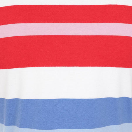 LJ115 - Striped T-Shirt Dress - Red