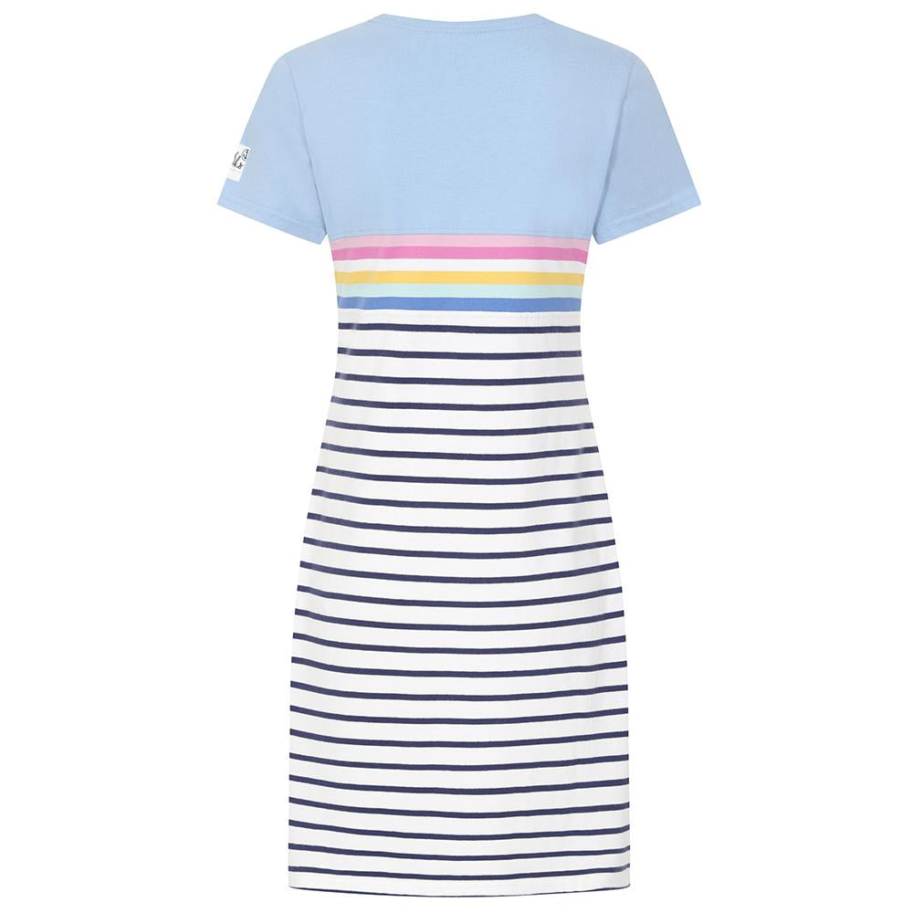 LJ115 - Striped T-Shirt Dress - Sky