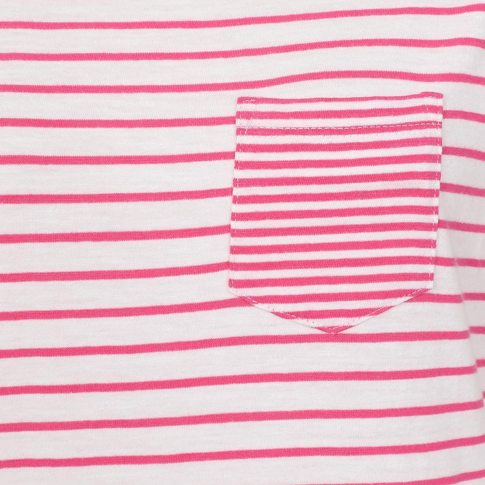 LJ162 - Ladies Striped Roll Sleeve Tee - Sorbet
