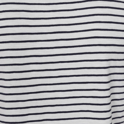 LJ162 - Ladies Striped Roll Sleeve Tee - White