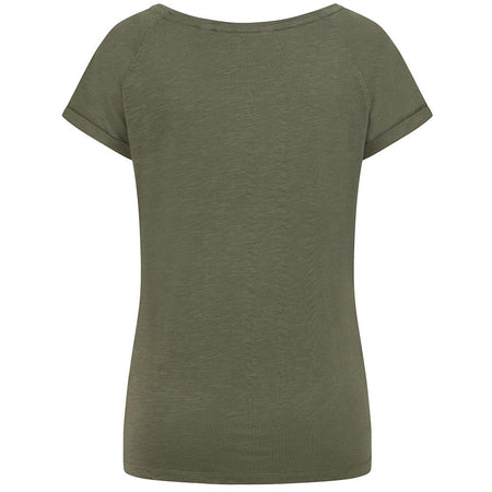 LJ163 - Ladies Roll Sleeve Tee - Khaki