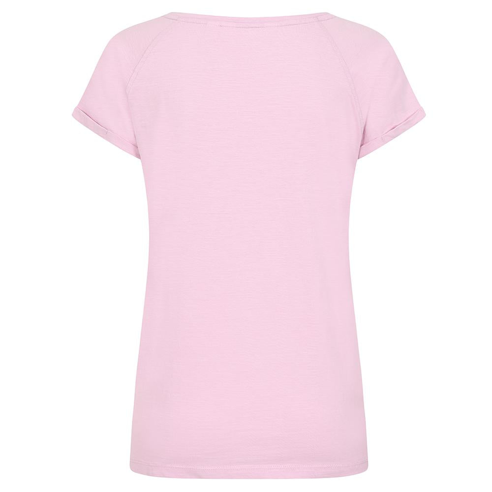 LJ163 - Ladies Roll Sleeve Tee - Pink