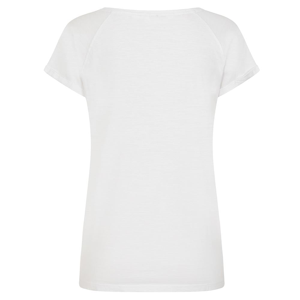 LJ163 - Ladies Roll Sleeve Tee - White