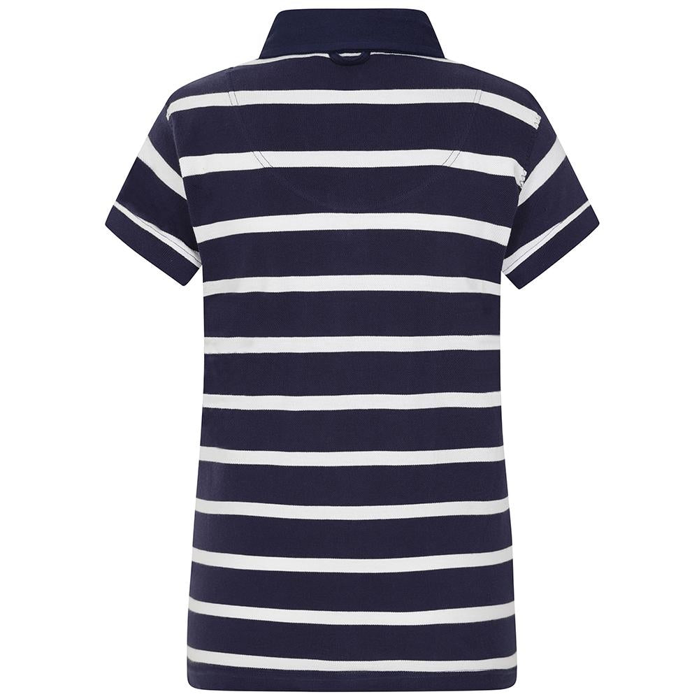 LJ22 - Ladies Striped Polo Shirt - Marine
