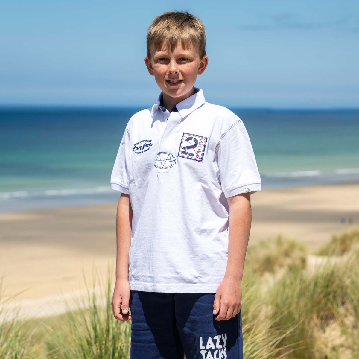 LJ23C - Short Sleeve Rugby Shirt - White
