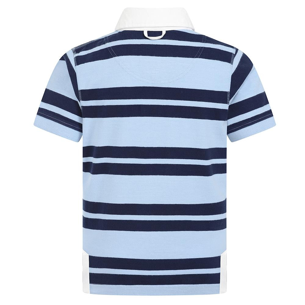 LJ27C - Boys Short Sleeve Rugby Shirt - Sky