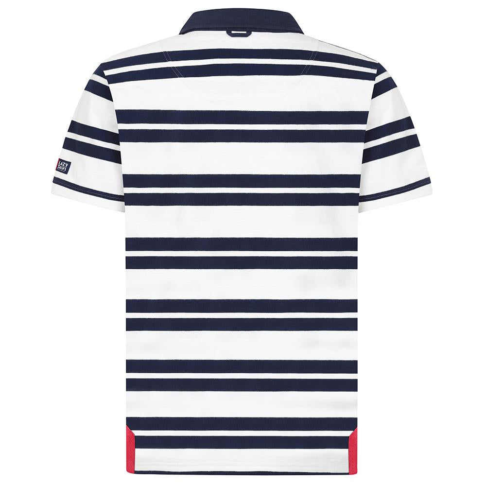LJ27 - Men's Short Sleeve Rugby Top - White