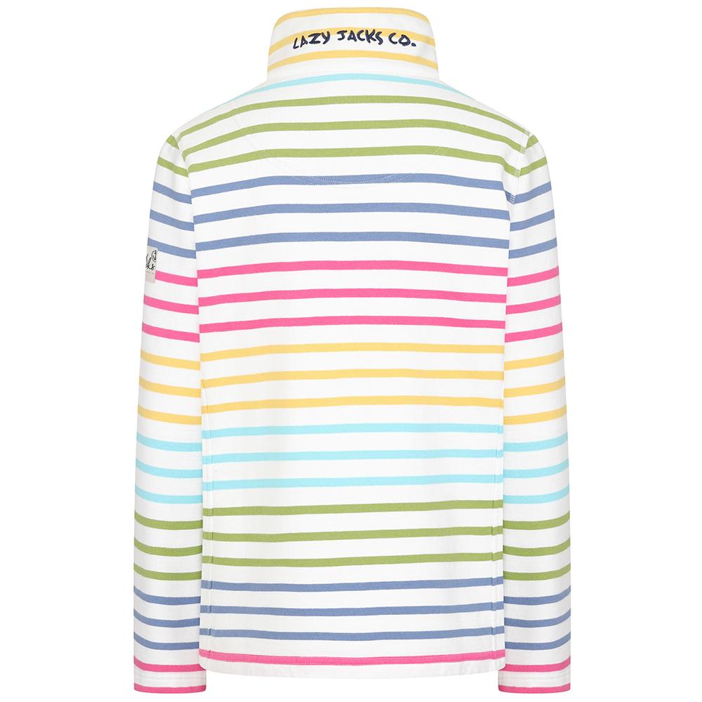 LJ32 - Full Zip Striped Sweatshirt - Rainbow