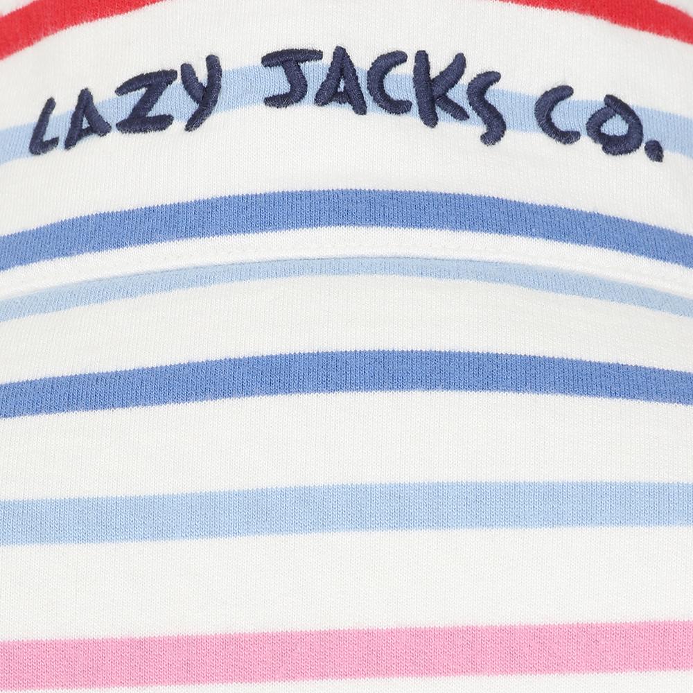 LJ32 - Ladies Full Zip Striped Sweatshirt - Red