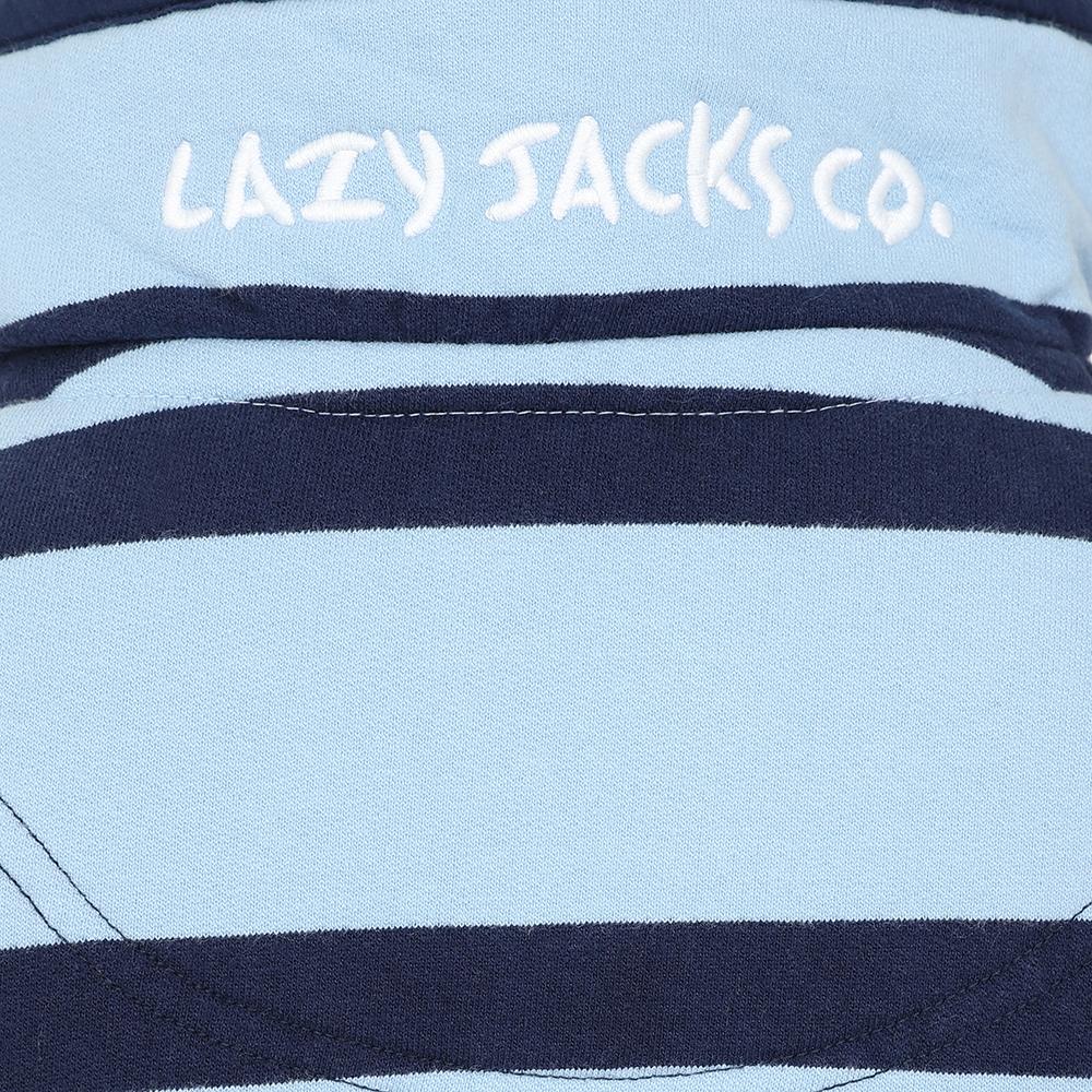 LJ39C - Boys Striped 1/4 Zip Sweatshirt - Sky