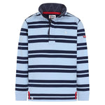 LJ39 - Mens 1/4 Zip Striped Sweatshirt - Sky