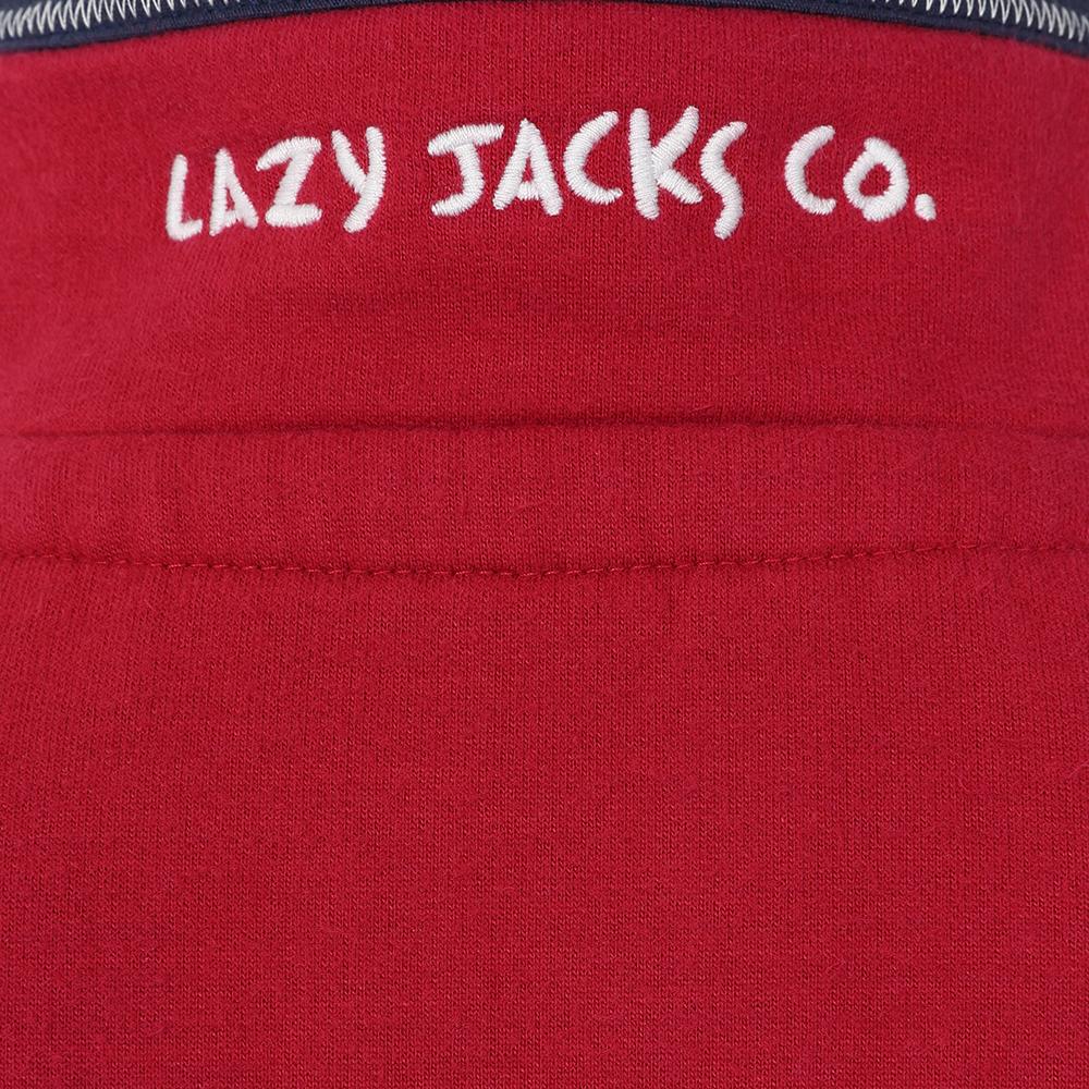LJ51C - Boys Striped 1/4 Zip Sweatshirt - Rouge