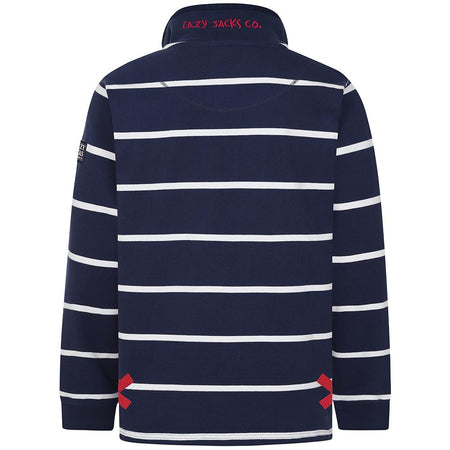 LJ51 - Mens Striped 1/4 Zip Sweatshirt - Marine